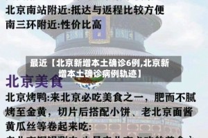 最近【北京新增本土确诊6例,北京新增本土确诊病例轨迹】