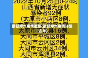 最新郑州疫情通报(最新郑州疫情详情名单)