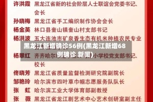 黑龙江新增确诊56例(黑龙江新增68例确诊 新闻)