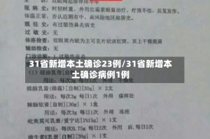 31省新增本土确诊23例/31省新增本土确诊病例1例