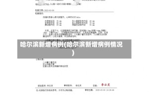 哈尔滨新增病例(哈尔滨新增病例情况)