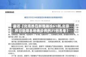最近【北京昨日新增确诊61例,北京昨日新增本地确诊病例31例名单】