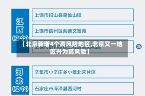 【北京新增4个高风险地区,北京又一地区升为高风险】