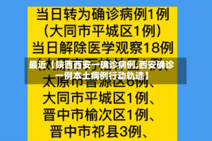 最近【陕西西安一确诊病例,西安确诊一例本土病例行动轨迹】