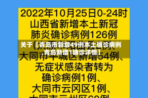 关于【青岛市新增49例本土确诊病例,青岛新增1确诊详情】