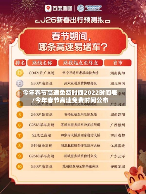 今年春节高速免费时间2022时间表/今年春节高速免费时间公布-第1张图片