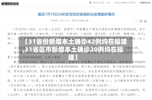 【31省份新增本土确诊42例均在福建,31省区市新增本土确诊20例均在福建】-第1张图片