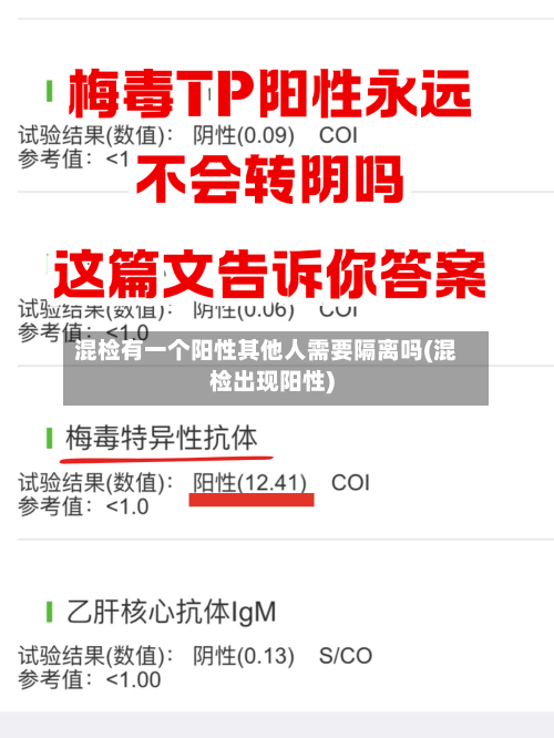混检有一个阳性其他人需要隔离吗(混检出现阳性)-第1张图片