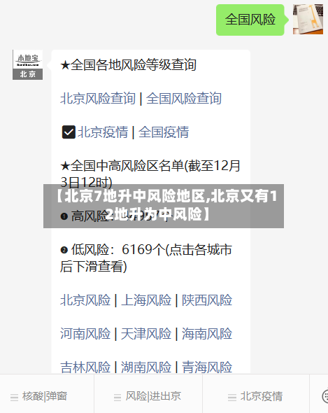 【北京7地升中风险地区,北京又有12地升为中风险】-第1张图片