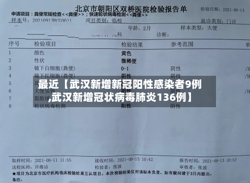 最近【武汉新增新冠阳性感染者9例,武汉新增冠状病毒肺炎136例】-第1张图片