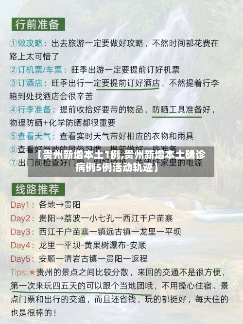 【贵州新增本土1例,贵州新增本土确诊病例5例活动轨迹】-第1张图片