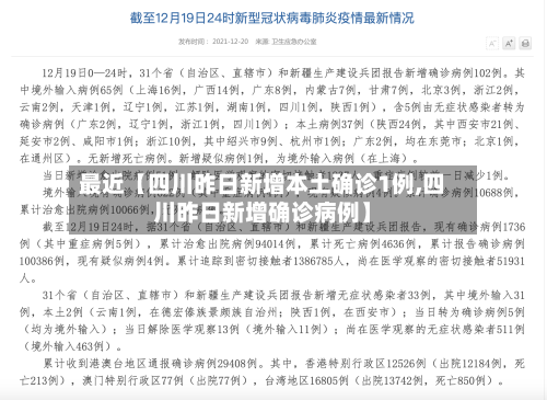 最近【四川昨日新增本土确诊1例,四川昨日新增确诊病例】-第2张图片