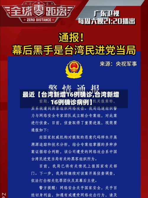 最近【台湾新增16例确诊,台湾新增16例确诊病例】-第1张图片