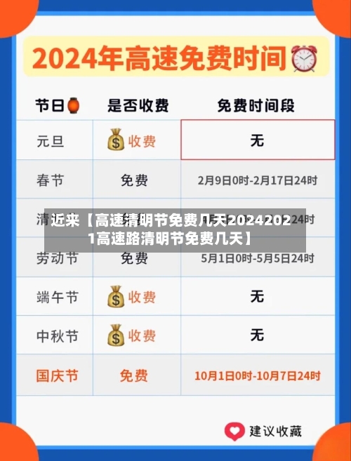近来【高速清明节免费几天20242021高速路清明节免费几天】-第1张图片