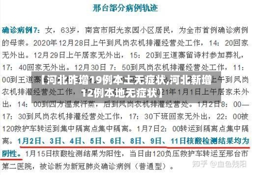 【河北昨增19例本土无症状,河北新增12例本地无症状】-第3张图片