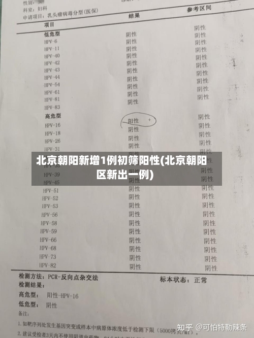 北京朝阳新增1例初筛阳性(北京朝阳区新出一例)-第1张图片