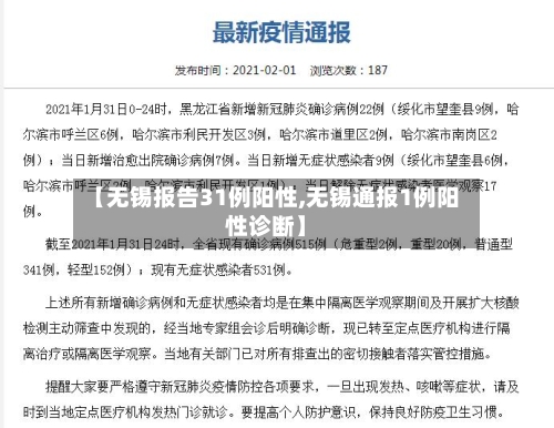 【无锡报告31例阳性,无锡通报1例阳性诊断】-第1张图片
