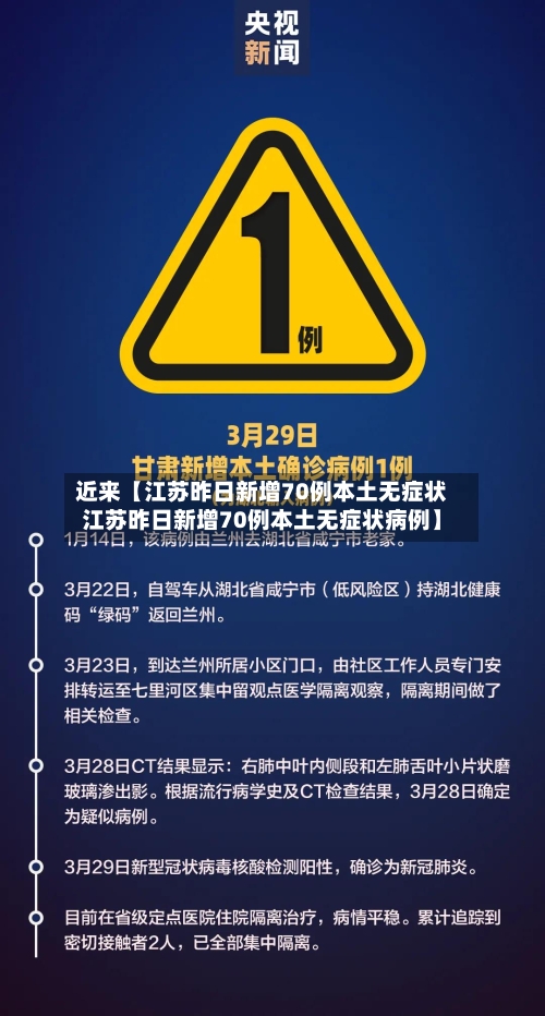 近来【江苏昨日新增70例本土无症状江苏昨日新增70例本土无症状病例】-第1张图片