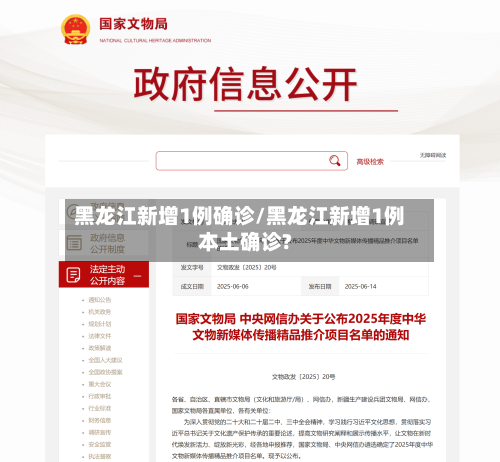 黑龙江新增1例确诊/黑龙江新增1例本土确诊?-第2张图片