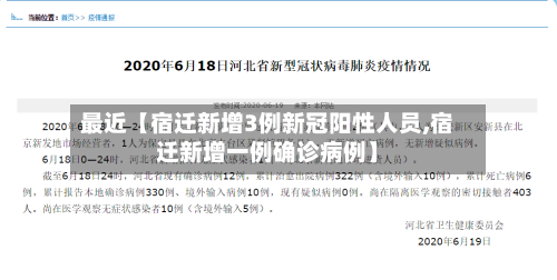 最近【宿迁新增3例新冠阳性人员,宿迁新增一例确诊病例】-第1张图片